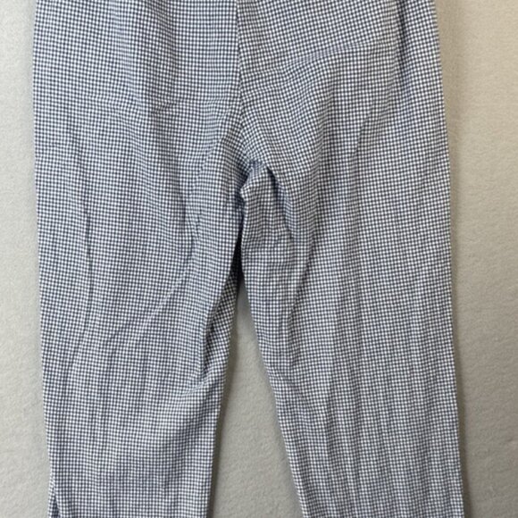 Free People Kate Gingham Pants Size Medium Blue White‎ 100% Cotton Straight Leg - Picture 5 of 10